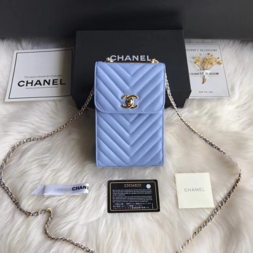 Chanel Flap Original Sac pour téléphone portable 55698 bleu