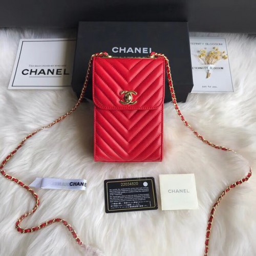 Chanel Flap Original Sac pour téléphone portable 55698 rouge