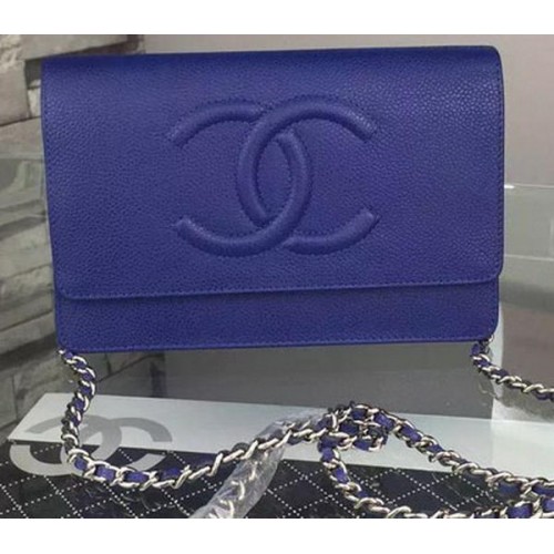 Chanel Sac à Bandoulière à Rabat Motif Cannage A5373 Bleu