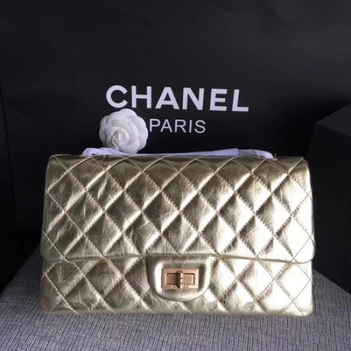Chanel Flap Sac à Bandoulière Doré Original Cuir de Veau 277 Doré