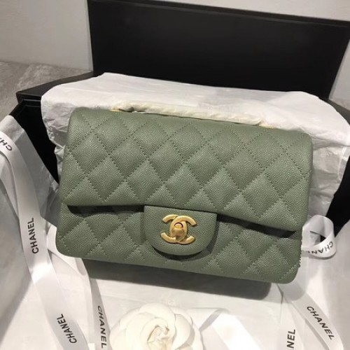 Chanel Flap Sac à Bandoulière Original Cuir Caviar CF1116 vert