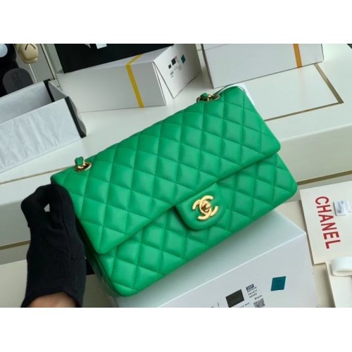 Chanel Flap Sac à bandoulière Original en cuir de mouton A1112 Vert