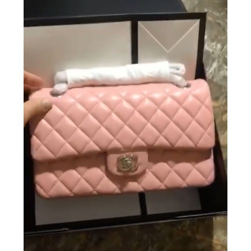 Chanel Flap Sac à bandoulière Original en cuir de mouton A1112 rose clair