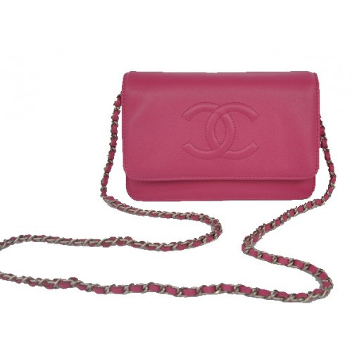 Chanel Flap Sac à Bandoulière Rose Cuir de Veau CHA33817 Argent