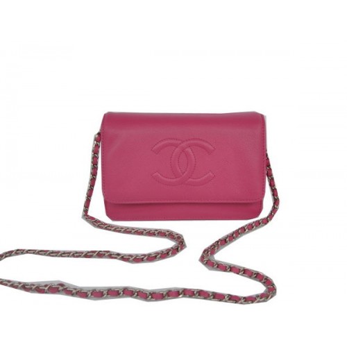 Chanel Flap Sac à Bandoulière Rose Cuir de Veau CHA33818 Argent