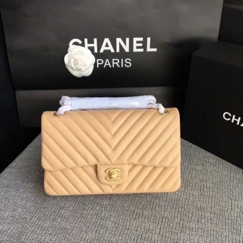 Chanel Flap Sacs à bandoulière Camel Original Sheepskin CF1112 Or