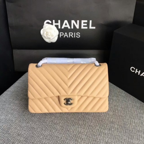 Chanel Flap Sacs à bandoulière Camel Original Sheepskin CF1112 Argent