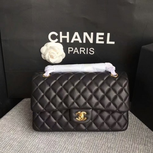 Sacs à bandoulière à rabat Chanel Cuir de daim d'origine CF1112 Noir