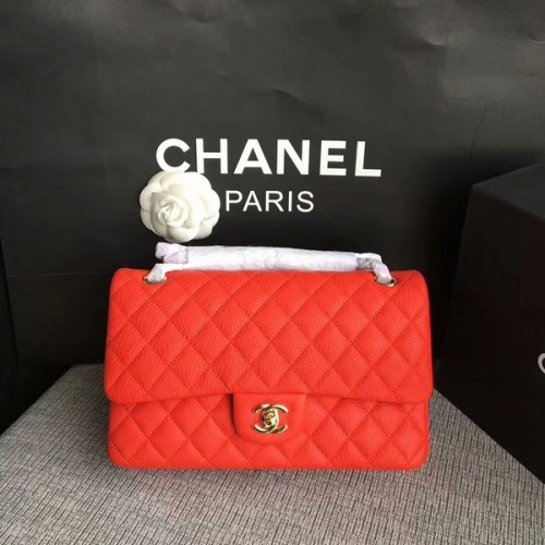 Sacs à bandoulière à rabat Chanel Cuir de daim d'origine CF1112 Rouge