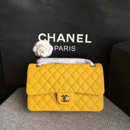 Chanel Sacs à bandoulière à rabat Cuir de daim d'origine CF1112 Jaune