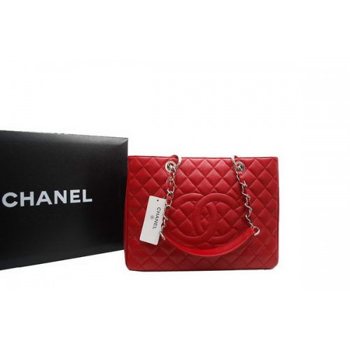 Chanel GST Caviar Cuir Coco Sac A36092 Rouge Argent