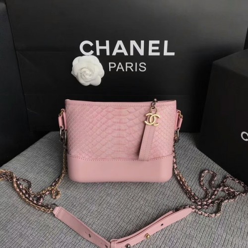 Chanel Gabrielle Mini Sac à Bandoulière Original Cuir Python 8122A Rose