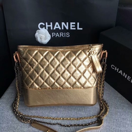 Chanel Gabrielle Sac à bandoulière Cuir de veau d'origine A93842 Doré