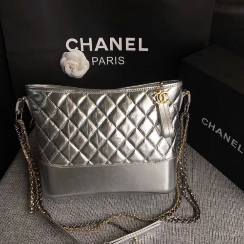 Chanel Gabrielle Sac à bandoulière Cuir de veau d'origine A93842 Argent