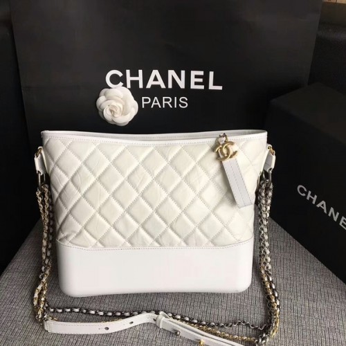 Chanel Gabrielle Sac à bandoulière Cuir de veau d'origine A93842 Blanc