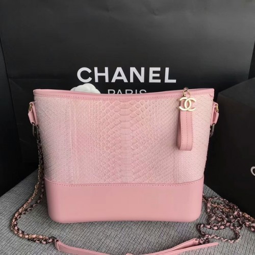 Chanel Gabrielle Sac à Bandoulière Original Cuir Python A93842 Rose
