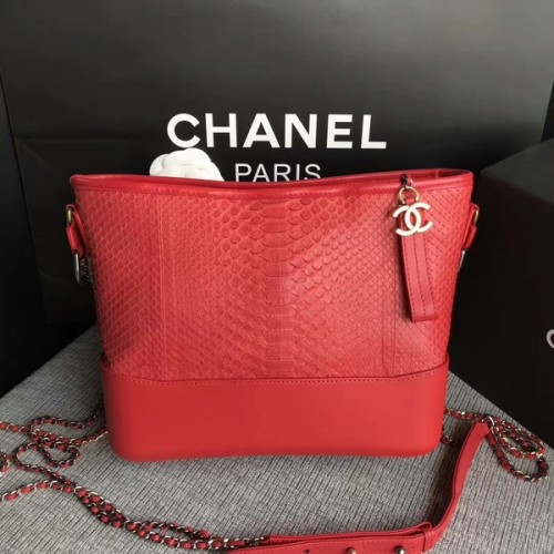 Chanel Gabrielle Sac à Bandoulière Original Cuir Python A93842 Rouge