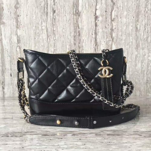 Chanel Gabrielly Sac à bandoulière en cuir de veau 93823 Noir
