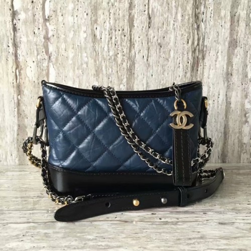 Chanel Gabrielly Sac à bandoulière en cuir de veau 93823 Bleu