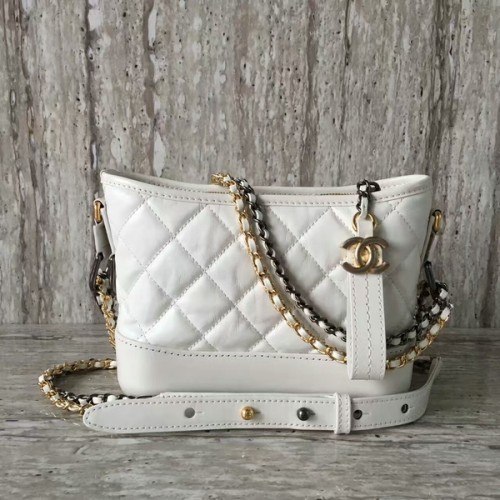 Chanel Gabrielly Sac à bandoulière en cuir de veau 93823 Blanc