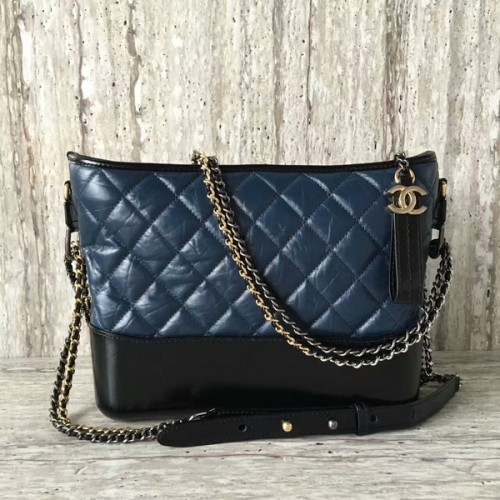 Chanel Gabrielly Sac à bandoulière en cuir de veau 93824 Bleu