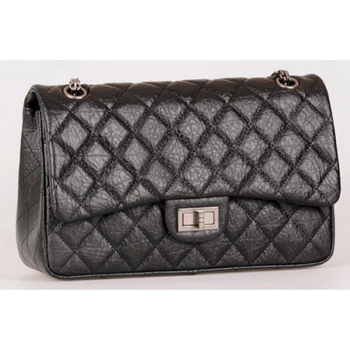 Chanel Jumbo Classic Flap Bag Cuir de veau noir A28668 Argent