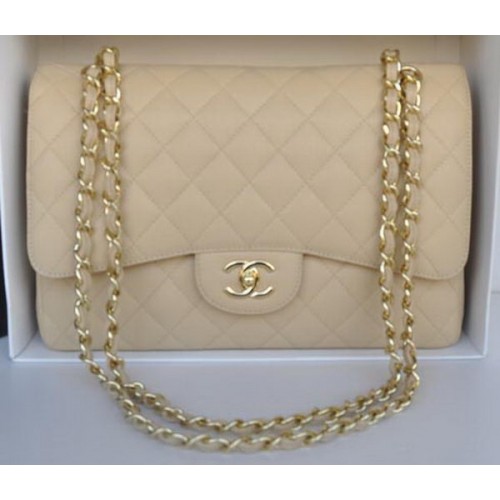 Chanel Sac Jumbo Double Rabats Motif Cannage Abricot A36097 Doré