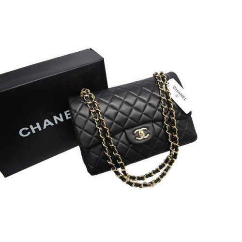 Sac Chanel Jumbo Double Flaps Noir Cuir d'Agneau Original A36097 Doré