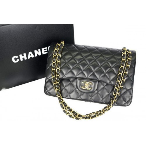 Sac Chanel Jumbo Double Flaps Noir Cuir Original A36097 Doré