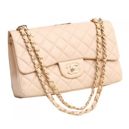 Sacs Chanel Jumbo Double Rabats Cuir d'Agneau Original A36097 Abricot