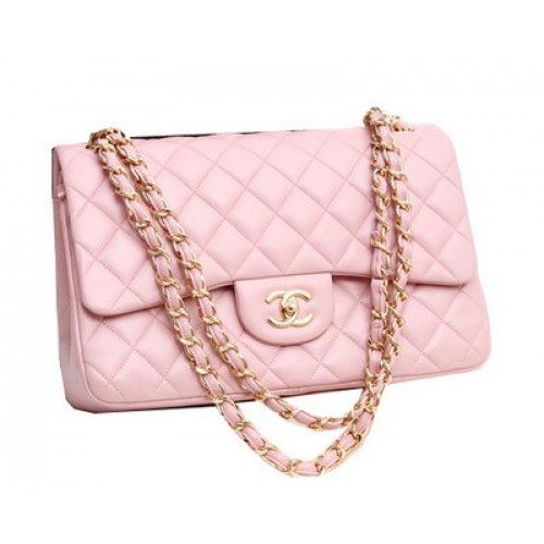 Chanel Sacs Jumbo Double Rabats Cuir d'Agneau Original A36097 Rose