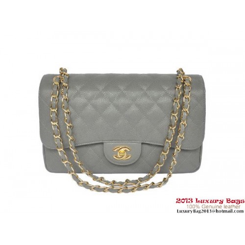 Chanel Jumbo Quilted Classic Cannage Patterns Flap Bag A58600 Gris Or