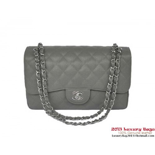 Chanel Jumbo Quilted Classic Cannage Patterns Flap Bag A58600 Gris Argent