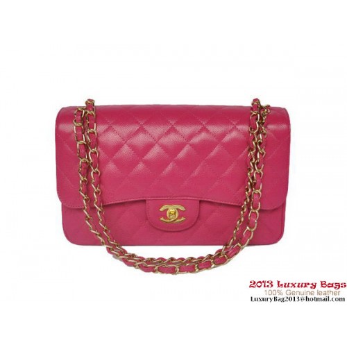 Chanel Jumbo Quilted Classic Cannage Patterns Sac à rabat A58600 Or rose