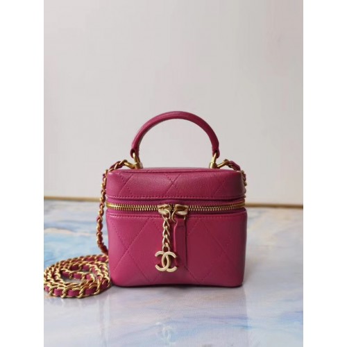 Chanel Agneau Cristal Cuir de veau Métal doré AS1889 rose