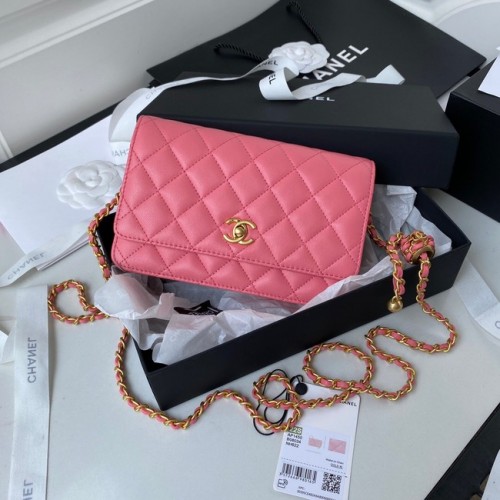 Chanel Sac à bandoulière en cuir d'agneau AP1450 rose
