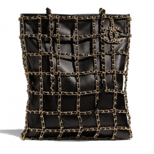 Chanel Sac cabas en cuir d'agneau AS1383 noir