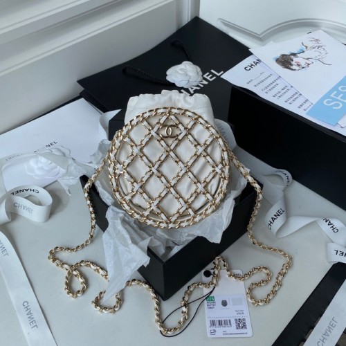 Chanel Sac à bandoulière en cuir d'agneau AP2685 blanc