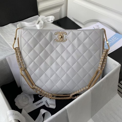 Chanel Sac à bandoulière en cuir d'agneau AS2977 gris