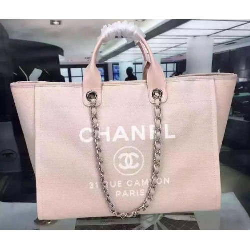 Chanel Grand sac fourre-tout en toile A1679 Rose