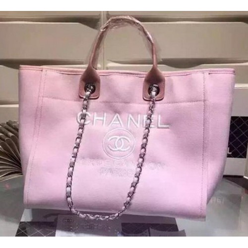 Chanel Grand sac fourre-tout en toile A5002 Rose