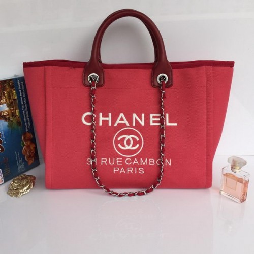 Chanel Grand sac fourre-tout en toile A68046 Rose