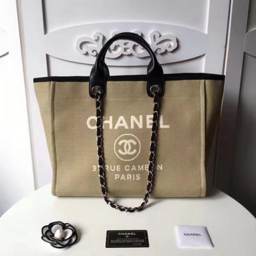 Chanel Grand sac fourre-tout en toile CHA1679 Abricot