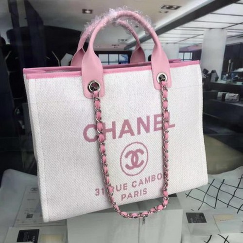 Chanel Grand sac fourre-tout en toile CHA1679 Rose
