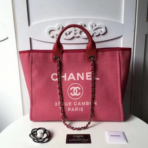 Chanel Grand sac fourre-tout en toile CHA1679 Rouge