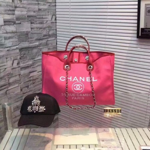 Chanel Grand sac fourre-tout en toile CNA1679 Rose