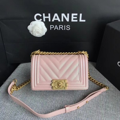 Chanel Le Boy Flap Sac à bandoulière en cuir caviar original P67085 Boucle en or rose