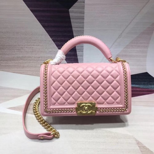 Chanel Leboy Original Sac à bandoulière en cuir H67086 or rose -Tone Metal