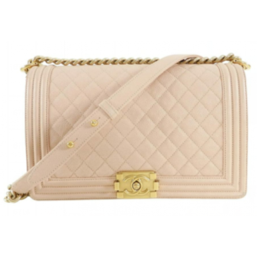 Chanel Leboy Original Caviar Sac à bandoulière en cuir abricot A67086 Or