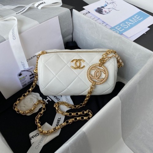 Chanel MINI SAC BOWLING AS3384 blanc